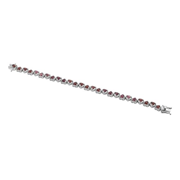 Rhodolite Garnet, Pink Tourmaline, And Red Garnet Gemstones Featuring In Rhodium - Picture 2 of 3